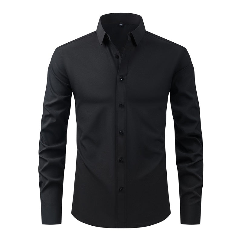 Classic Mens Long Sleeve Button Down Shirt Solid Color Casual Business Top Spring Streetwear Beach  7