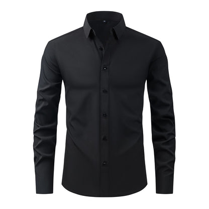 Classic Mens Long Sleeve Button Down Shirt Solid Color Casual Business Top Spring Streetwear Beach  7