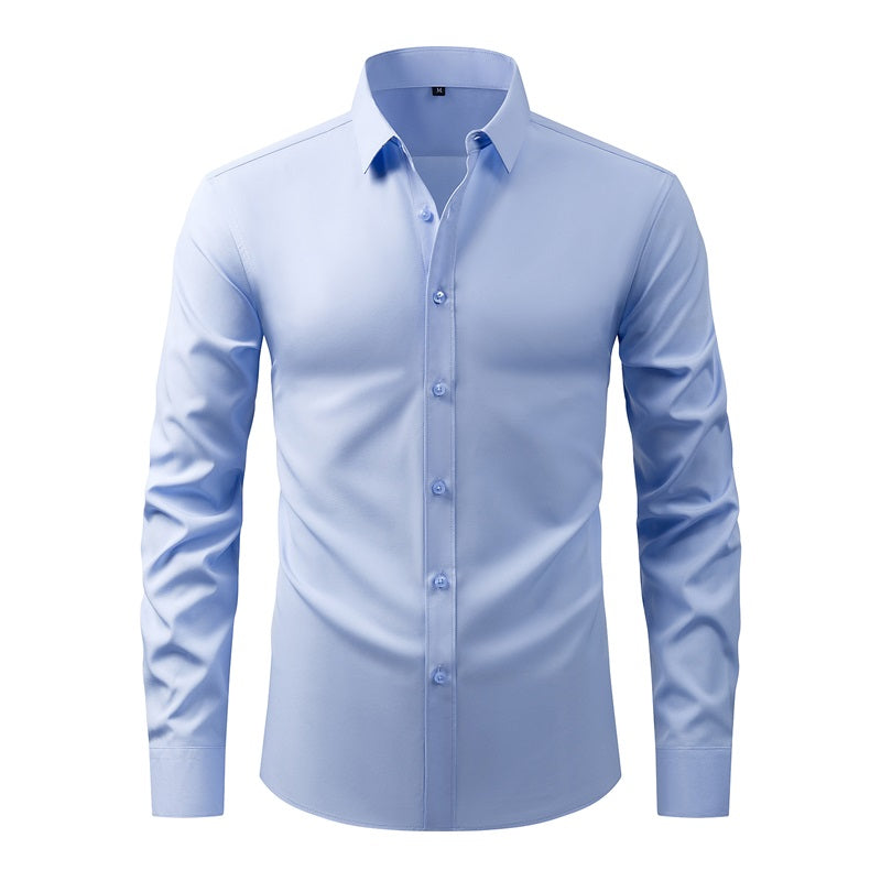 Classic Mens Long Sleeve Button Down Shirt Solid Color Casual Business Top Spring Streetwear Beach  8
