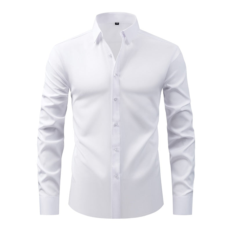Classic Mens Long Sleeve Button Down Shirt Solid Color Casual Business Top Spring Streetwear Beach  9