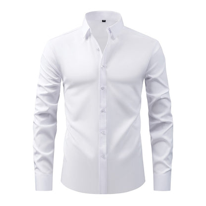 Classic Mens Long Sleeve Button Down Shirt Solid Color Casual Business Top Spring Streetwear Beach  9