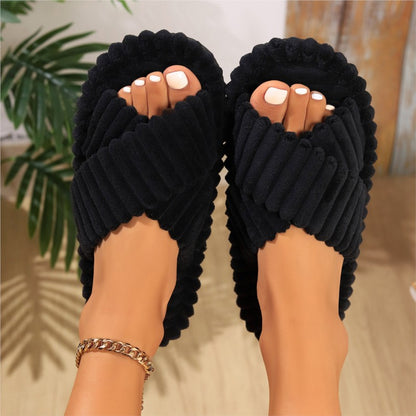 Memory Foam Slippers Women House Shoes Soft Corduroy Fuzzy Bedroom AntiSkid SlideOn Comfort 8