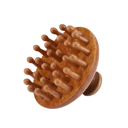 Scalp Head Massager Natural Sandalwood MultiFunctional Wood Therapy Massage Comb Circular Tooth Gua 5