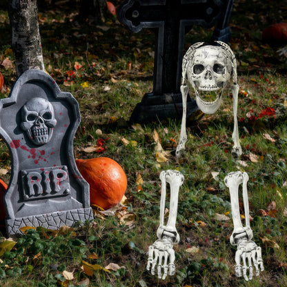 Spooky Yard Garden Halloween Decoration Realistic Skeleton Arm Leg Bones Halloween Skeleton Stake D 1