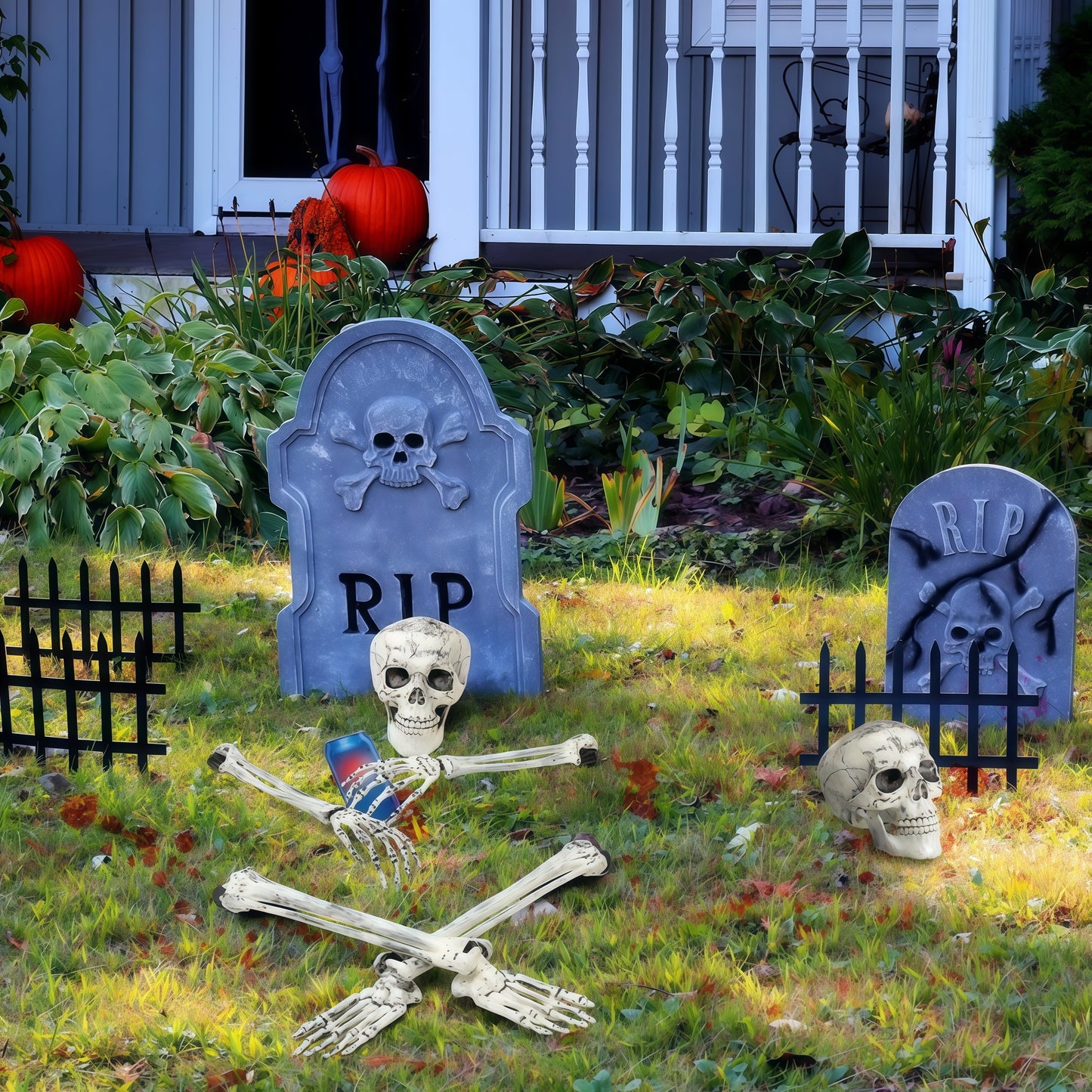 Spooky Yard Garden Halloween Decoration Realistic Skeleton Arm Leg Bones Halloween Skeleton Stake D 2