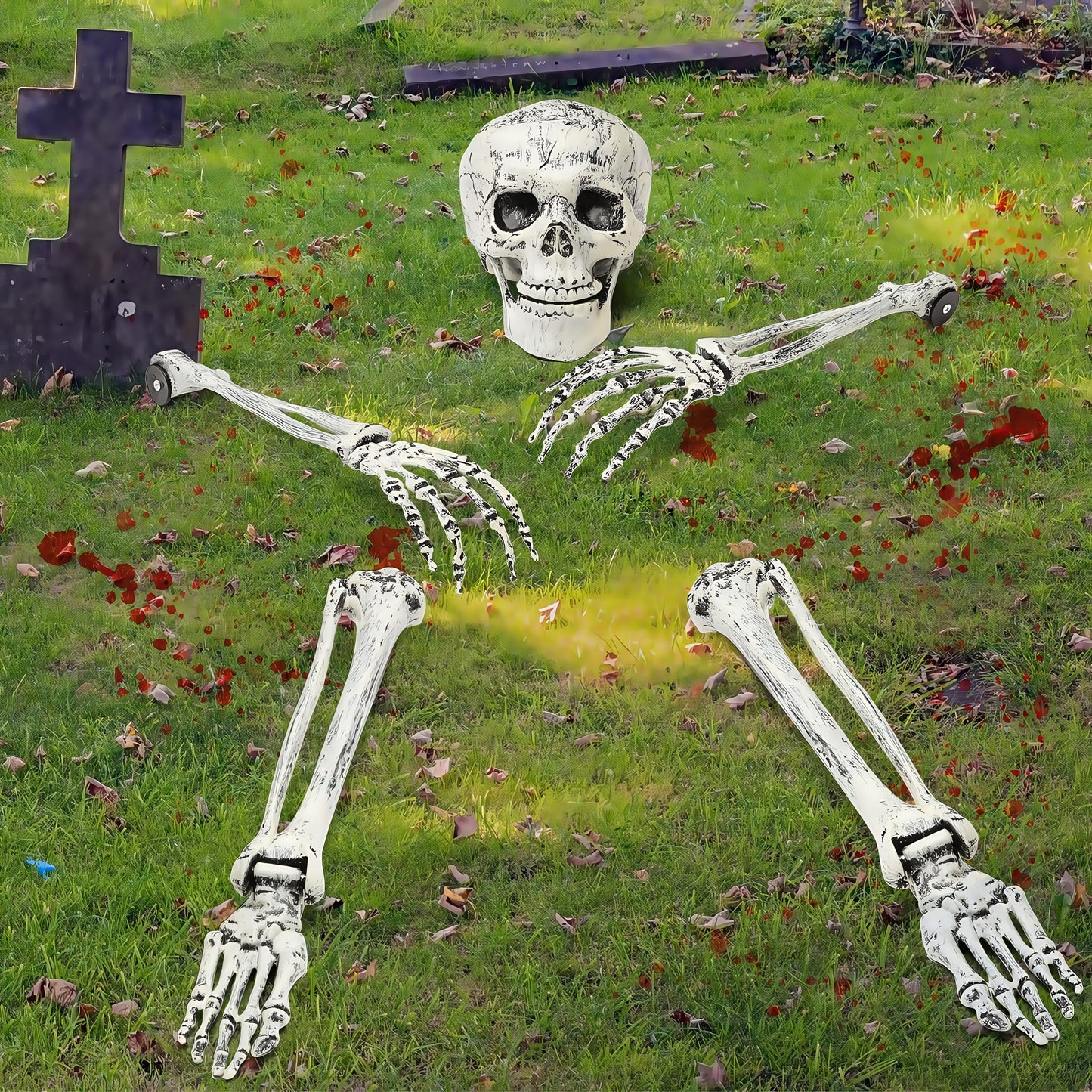 Spooky Yard Garden Halloween Decoration Realistic Skeleton Arm Leg Bones Halloween Skeleton Stake D 3