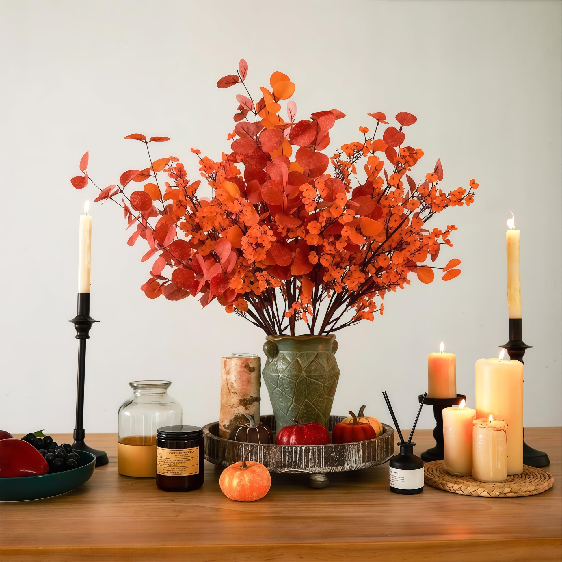 Autumn Halloween Decor, Thanksgiving Day Decorations, Baby Breathable Artificial Flowers and Silk Plants for Home Decor