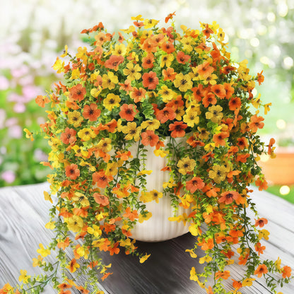 Simulated Eucalyptus and Morning Glory Vines, Artificial Flowers for Home, Outdoor, and Garden Decoration