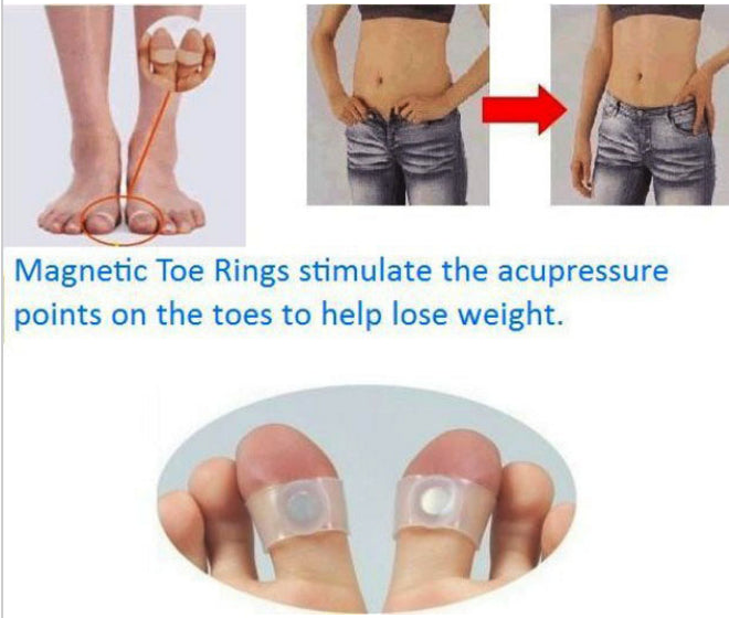 Slimming Weight Loss Magnetic Silicone Toe Ring, 1 Pair Foot Massage, Fat Burning Feet Care Circulation Booster