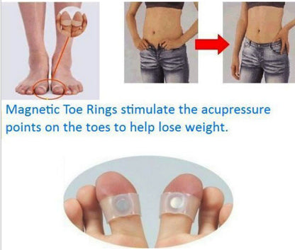Slimming Weight Loss Magnetic Silicone Toe Ring, 1 Pair Foot Massage, Fat Burning Feet Care Circulation Booster