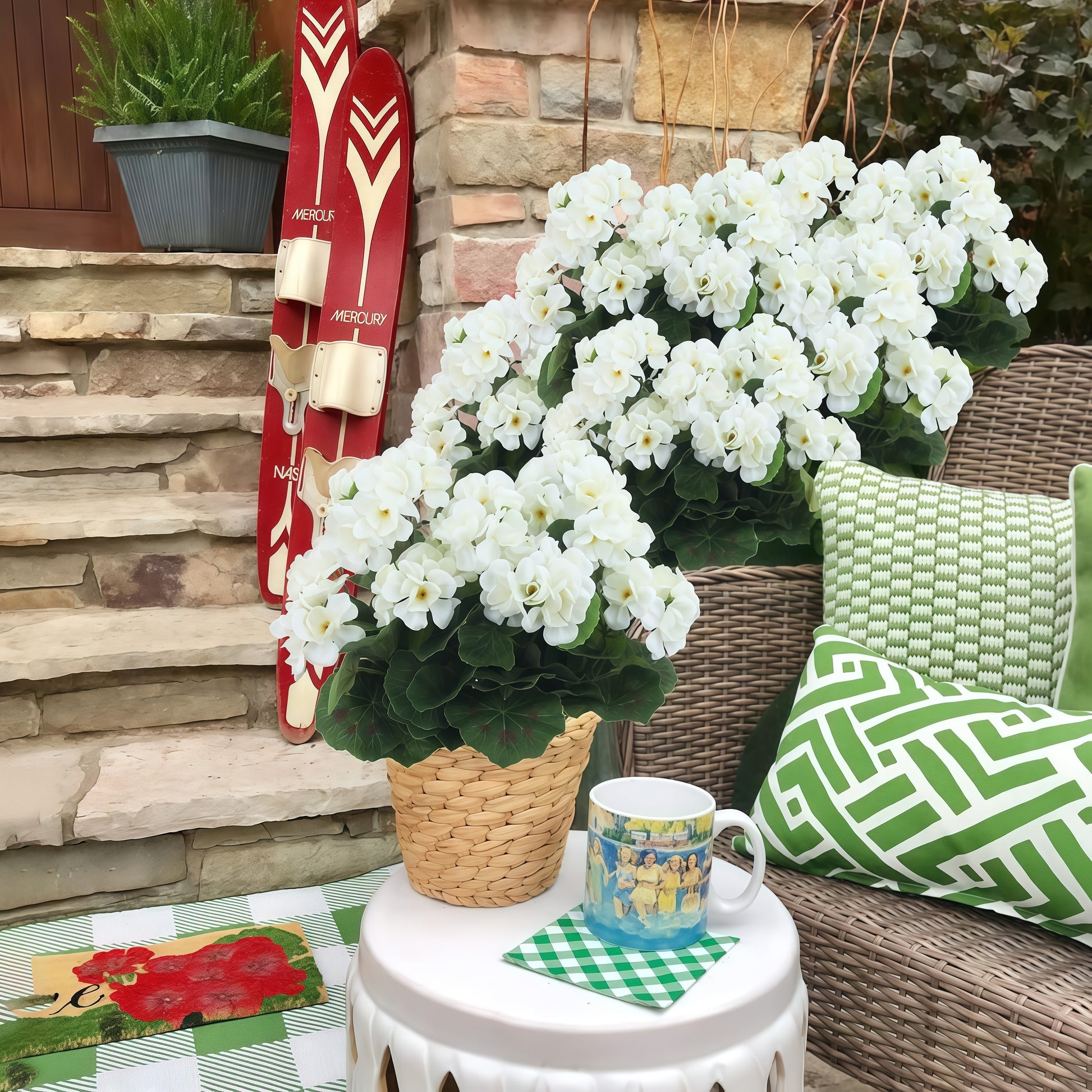 UV Resistant Silk Begonia Artificial Flower, For Outdoor Garden Arch, Wedding and Home Decoration, Fake Plant