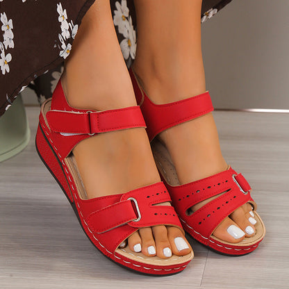 Retro Wedge Sandals for Women, Soft Summer Party Shoes, Comfortable Ladies Walking Sandals