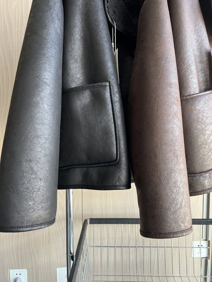 Women's Oversized Jacket, Double Sided Collar Warm Coat, Fall Winter New Arrival Long Sleeve Coat