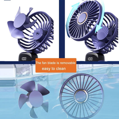 Foldable Portable Desk Fan Handheld Mini Fan 5 Speed USB Rechargeable Outdoor Neck Hanging Fan With 3