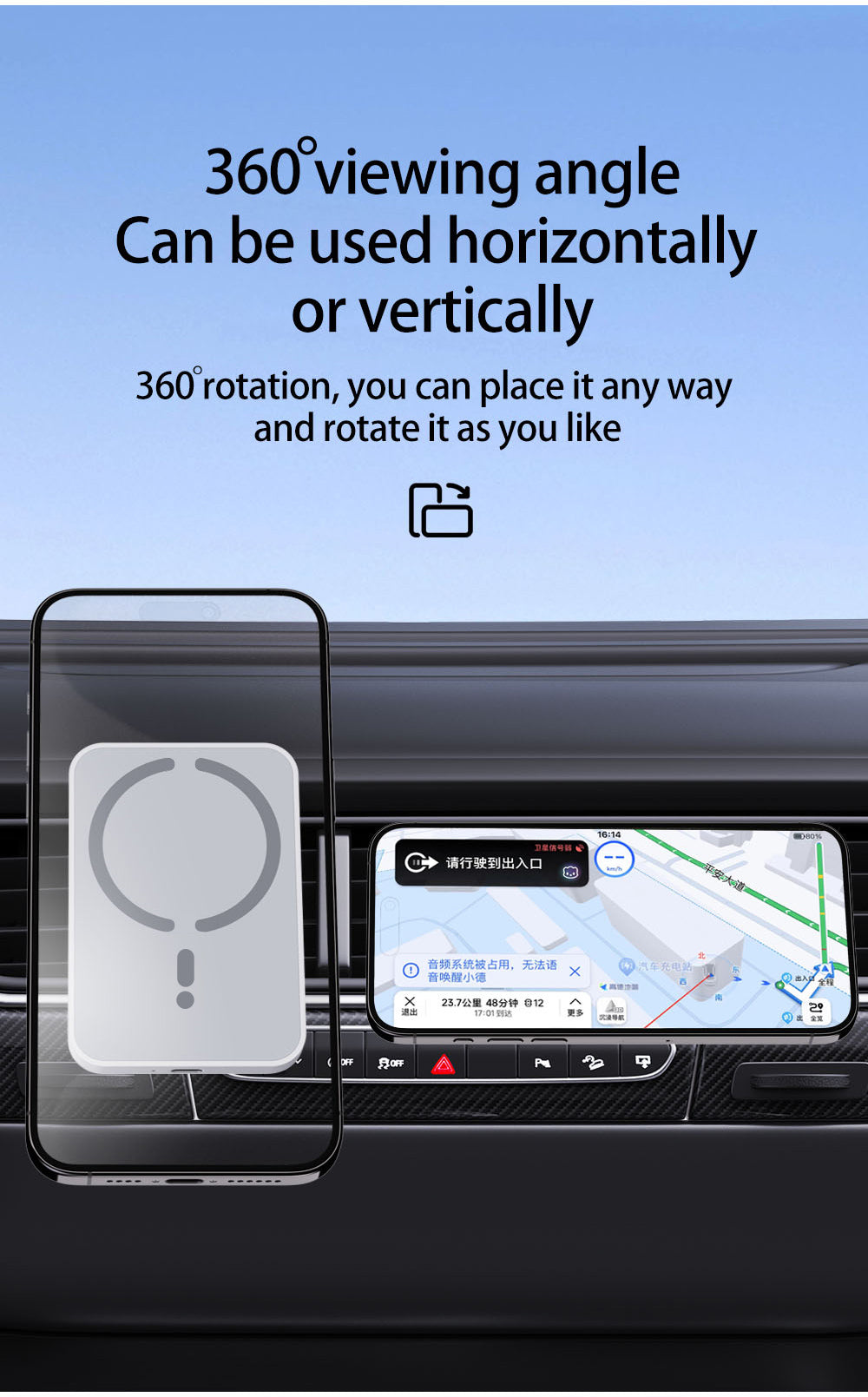 Magsafe Magnetic Car Charger, Wireless Phone Holder, Fast Car Charging Stand