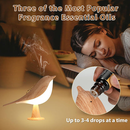 Magpie Bird Night Light, Dimmable LED Desk Lamp, Touch Controlled, Rechargeable, Aromatherapy Decor