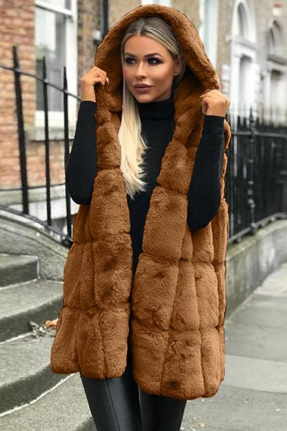 New Women's Imitation Fur Hooded Vest, Cozy Winter Fashion, Autumn Layering Piece