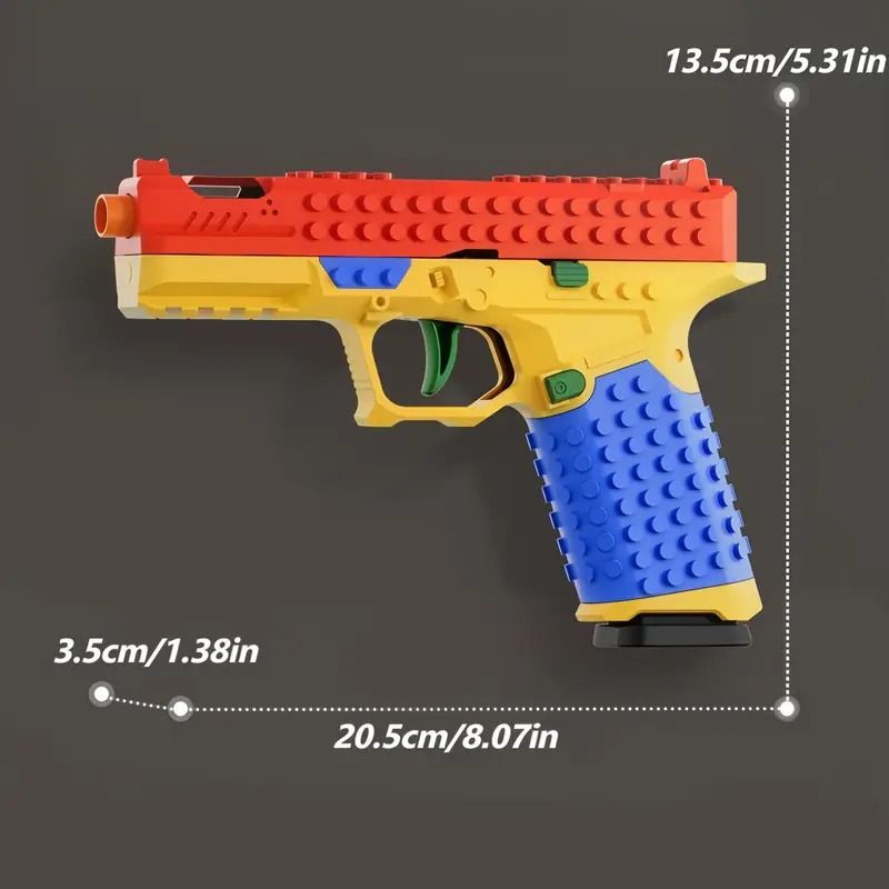STEM Building Block Gun  Automatic Ejection Soft Bullet Toy  DIY Construction Set For Kids  Teens 2