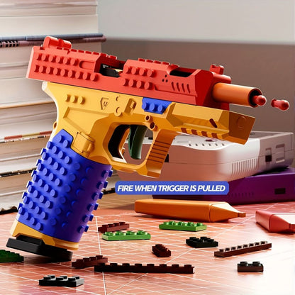 STEM Building Block Gun  Automatic Ejection Soft Bullet Toy  DIY Construction Set For Kids  Teens 3