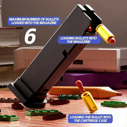 STEM Building Block Gun  Automatic Ejection Soft Bullet Toy  DIY Construction Set For Kids  Teens 6