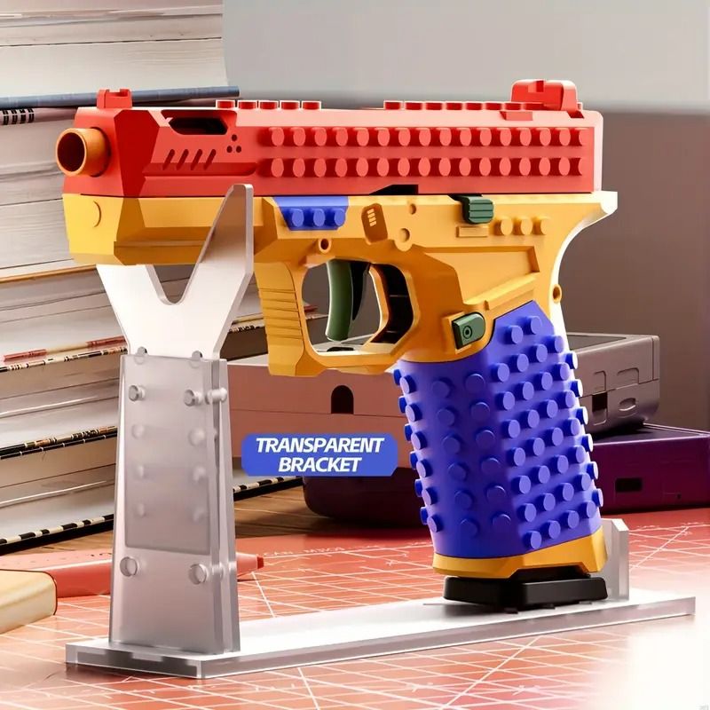 STEM Building Block Gun  Automatic Ejection Soft Bullet Toy  DIY Construction Set For Kids  Teens 8