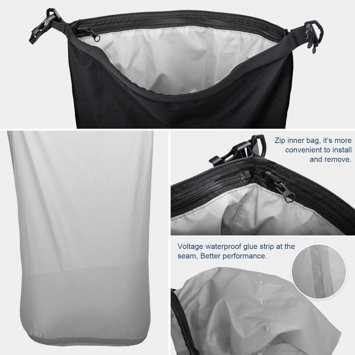 Motorcycle Waterproof Side Bag  Rear Seat Luggage 10L  20L  30L 5