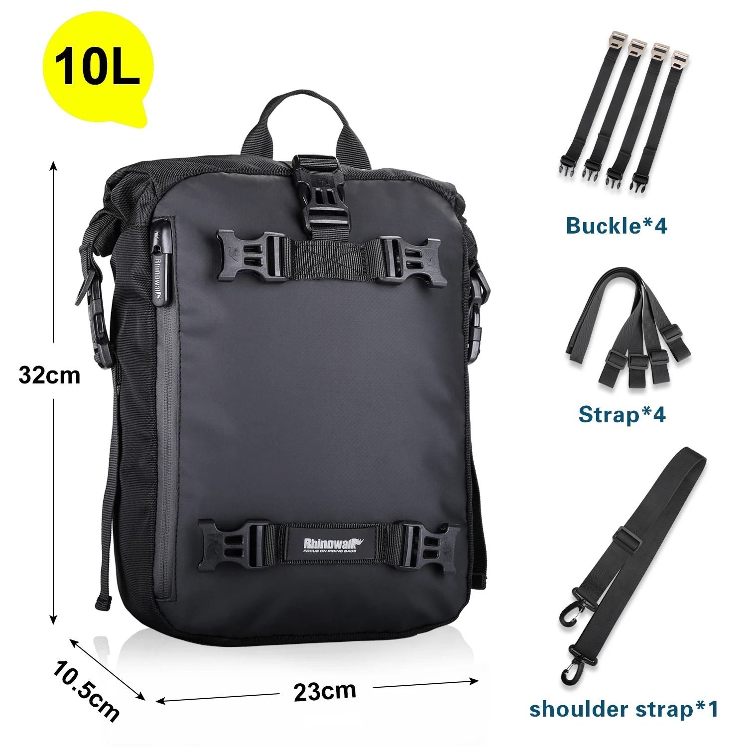 Motorcycle Waterproof Side Bag  Rear Seat Luggage 10L  20L  30L 6
