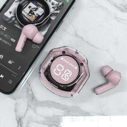 Transparent Bluetooth Earbuds With LED Display 2