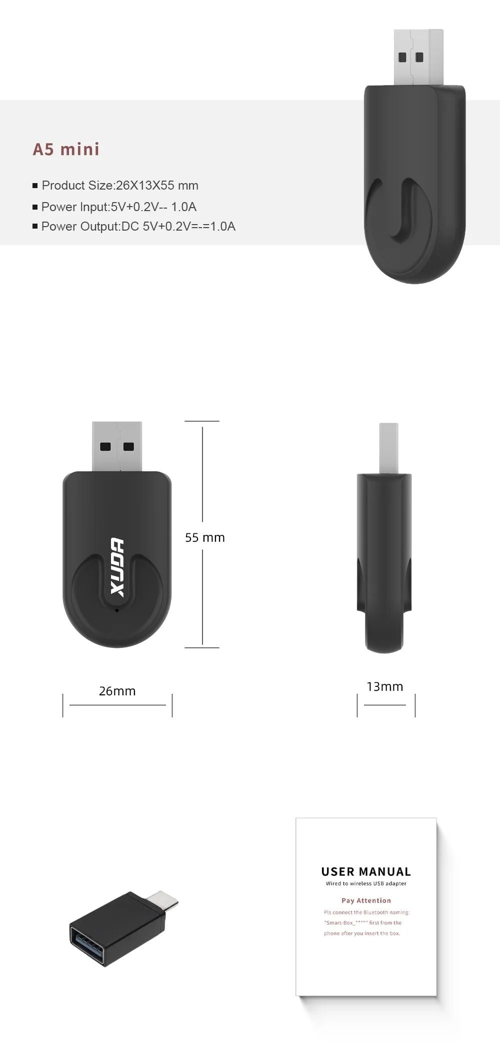 Smart Wireless Car Adapter For CarPlay And Android Auto 4
