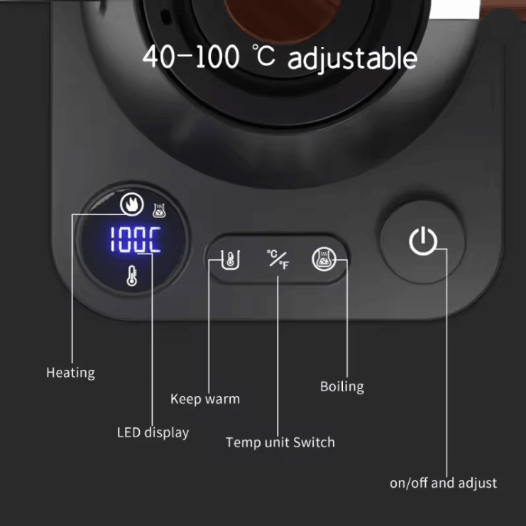 SmartPour Electric Gooseneck Kettle With Temperature Control And Rapid Heating For Coffee And Tea L 2