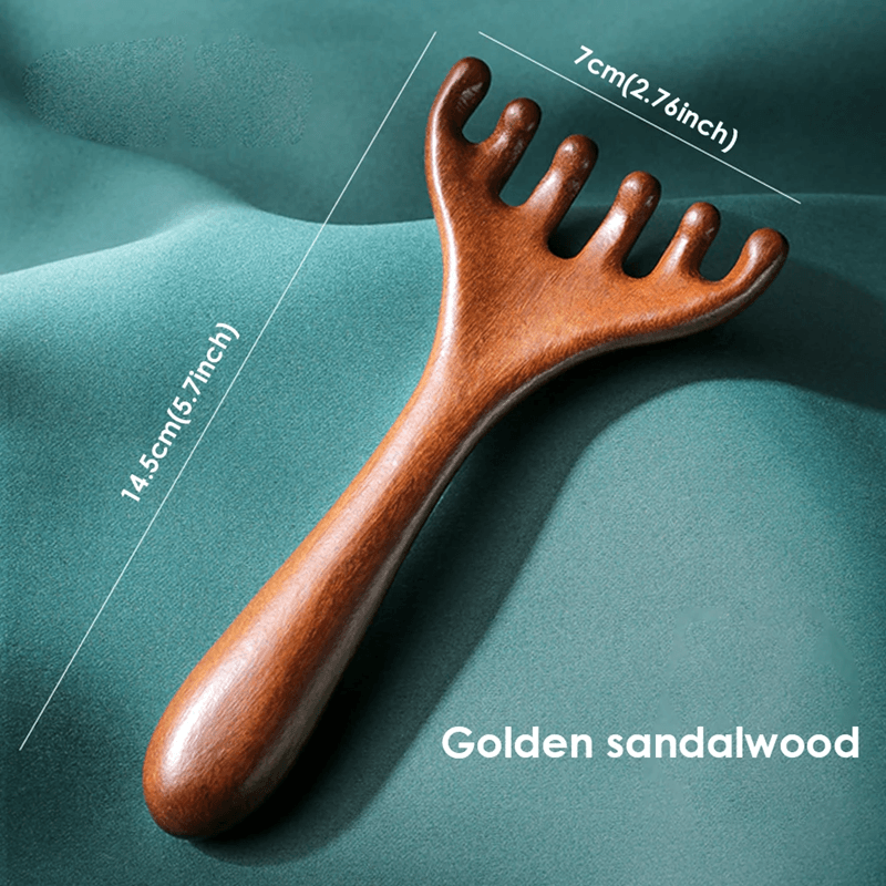 NaturalWood Meridian Massage Comb And Head Massager For Relaxation And Circulation 6