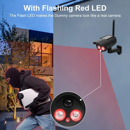 Outdoor Solar Simulation Security Camera With Flashing LED Light 1