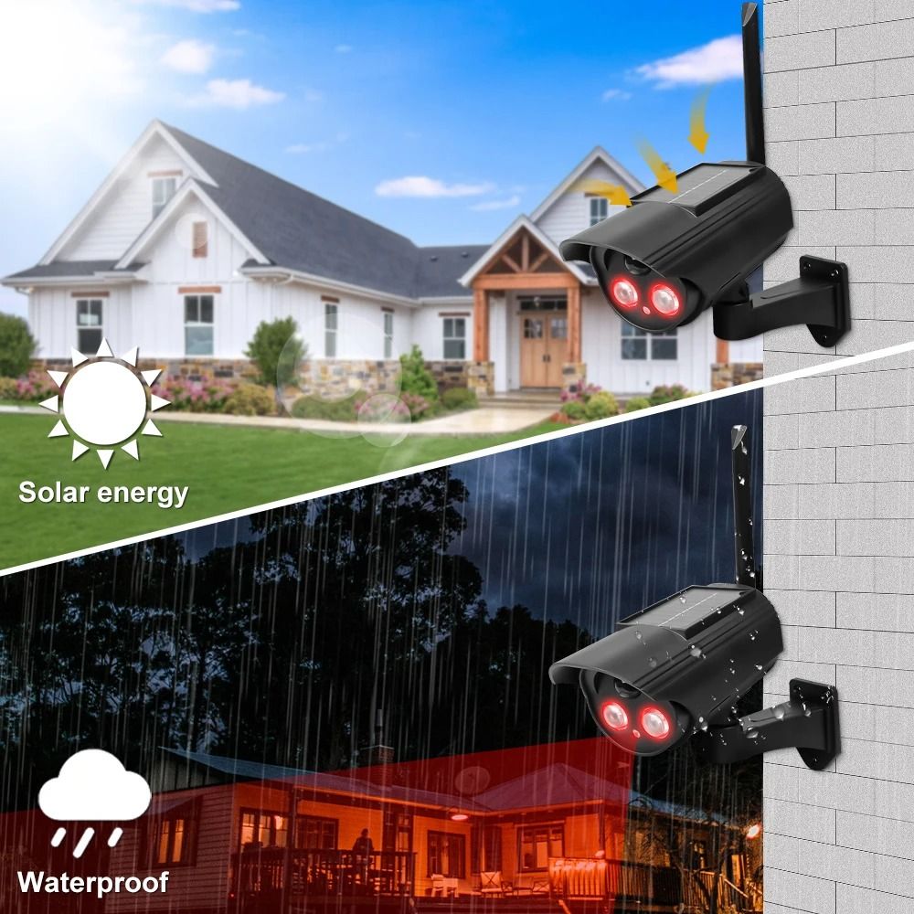 Outdoor Solar Simulation Security Camera With Flashing LED Light 2