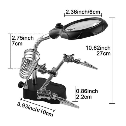 Welding Magnifier Clip Tool With 35X To 12X Auxiliary Lenses For Soldering And Circuit Work 2