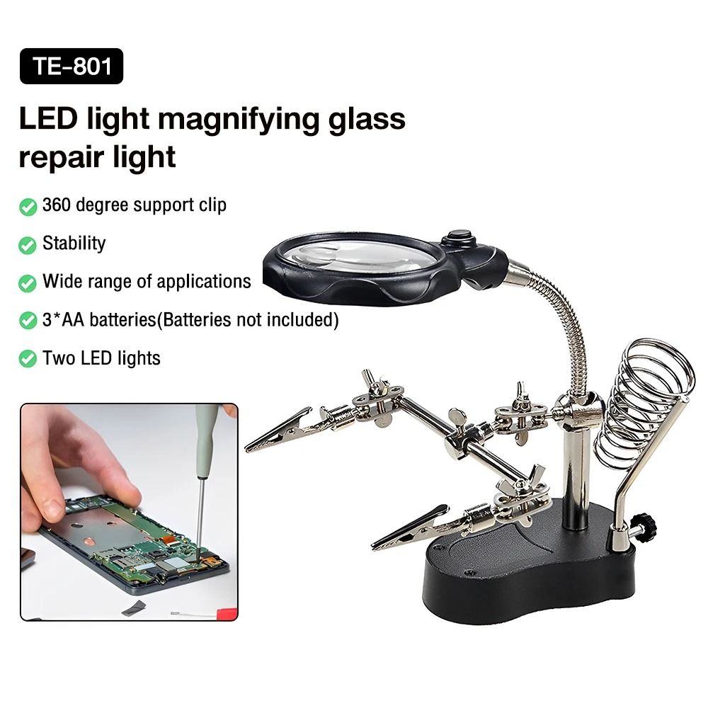 Welding Magnifier Clip Tool With 35X To 12X Auxiliary Lenses For Soldering And Circuit Work 6