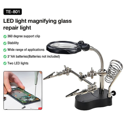 Welding Magnifier Clip Tool With 35X To 12X Auxiliary Lenses For Soldering And Circuit Work 6