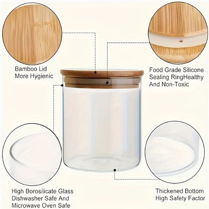 12 Piece Glass Spice Jars With Bamboo Lids And Labels Airtight 8oz Seasoning Containers For Kitchen 4
