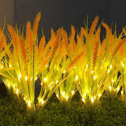 Solar Wheat Ear Ground Light 7 Head Warm White Outdoor Decoration