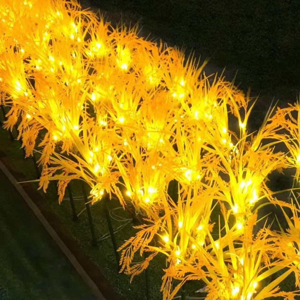 Solar Wheat Ear Ground Light 7 Head Warm White Outdoor Decoration 1