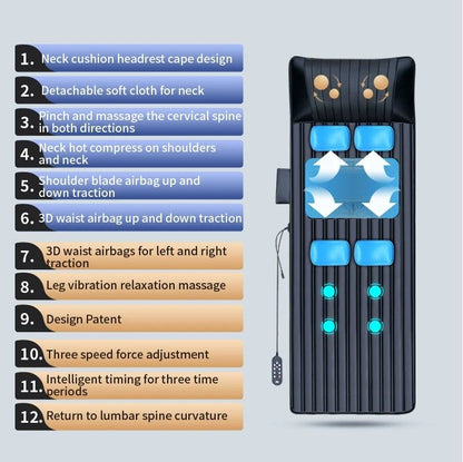 Full Body Heated Vibration Massage Mat With Neck And Lumbar Support 10