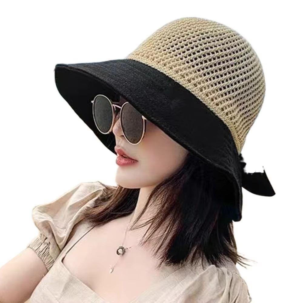 Summer Womens UV Protection Bucket Hat  Foldable Wide Brim Sun Hat With Ponytail Hole For Outdoor A 7