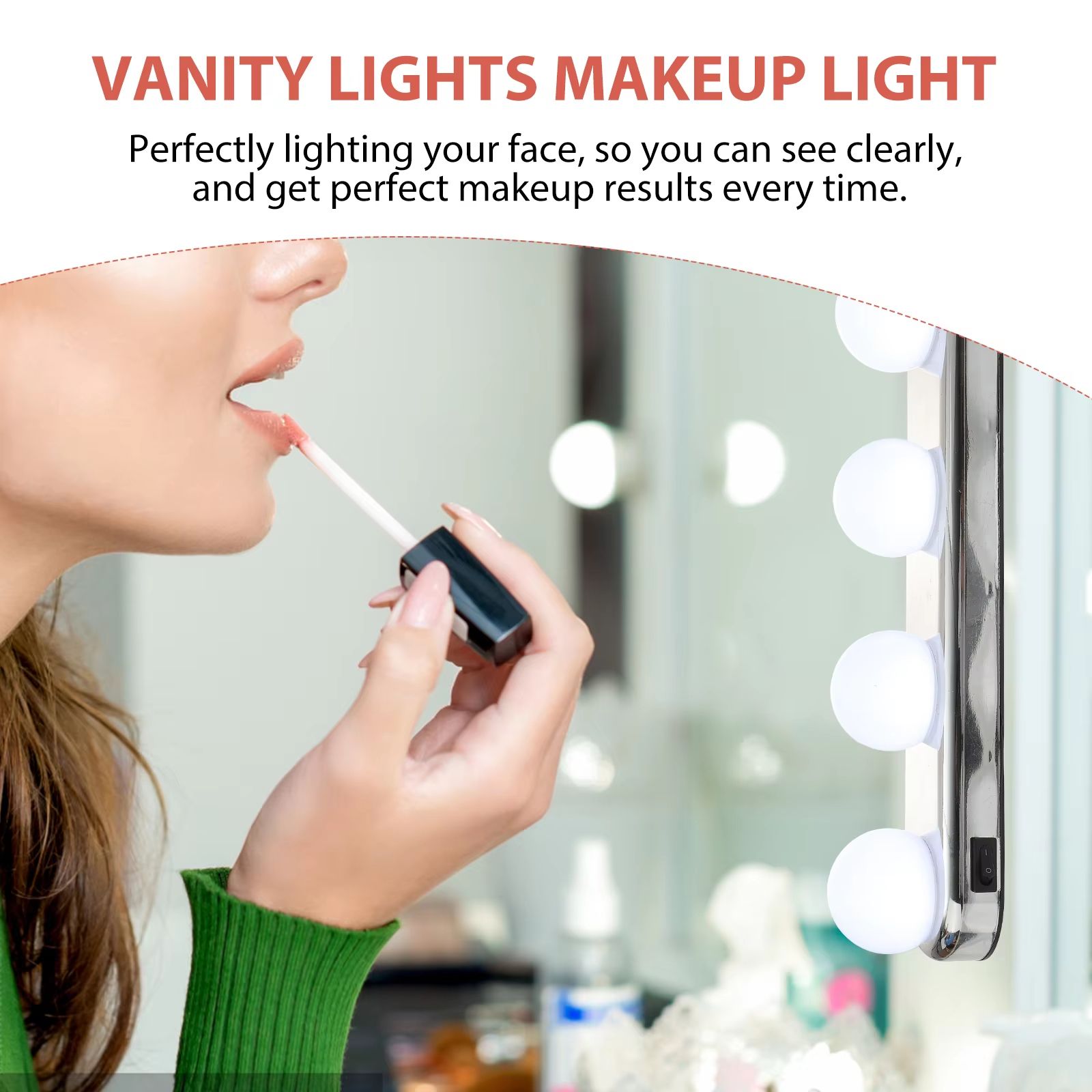 LumiGlow Adjustable Makeup Light With Suction Cup  Portable Vanity Mirror Lamp For Perfect Illumina 5