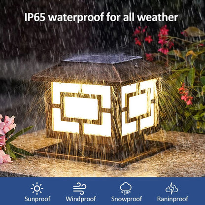 SolarGlow Outdoor Post Lights – Solar Powered Fence Cap Lights with Dual Color Modes & High Brightness Warm White Illumi