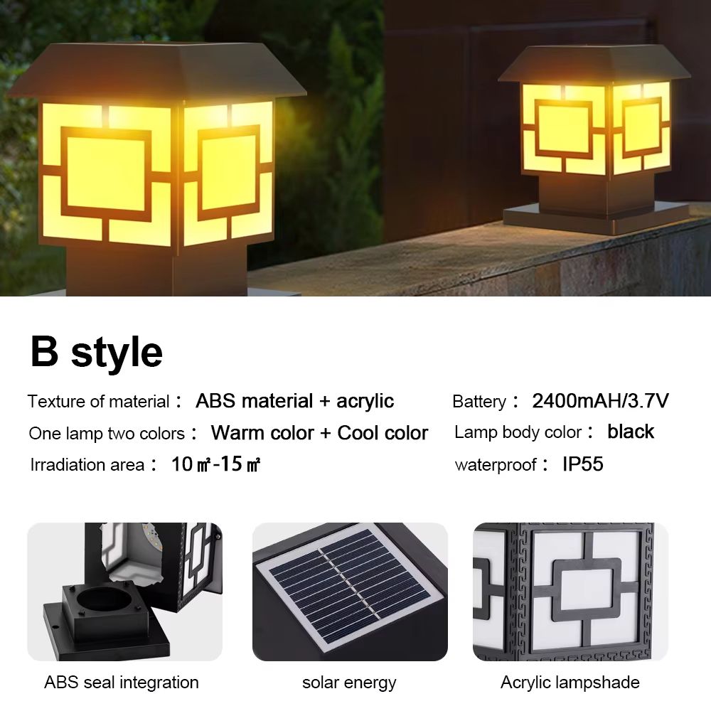 SolarGlow Outdoor Post Lights  Solar Powered Fence Cap Lights With Dual Color Modes  High Brightnes 4