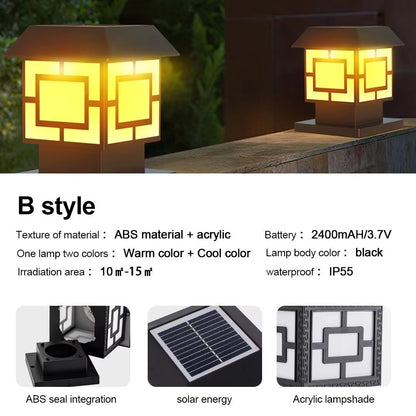 SolarGlow Outdoor Post Lights  Solar Powered Fence Cap Lights With Dual Color Modes  High Brightnes 4