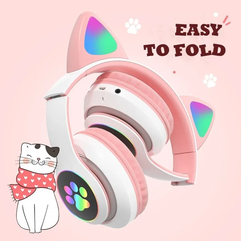 LED Cat Ear Wireless Headphones With Microphone 2