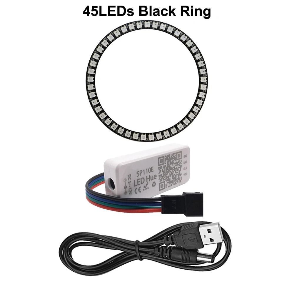 Smart Addressable RGB LED Pixel Ring Kit With Controller 17