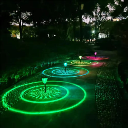 LumaPath Solar Pathway Lights  Waterproof Outdoor Garden Lamps With Circle Pattern Glow For Yard Wa 8