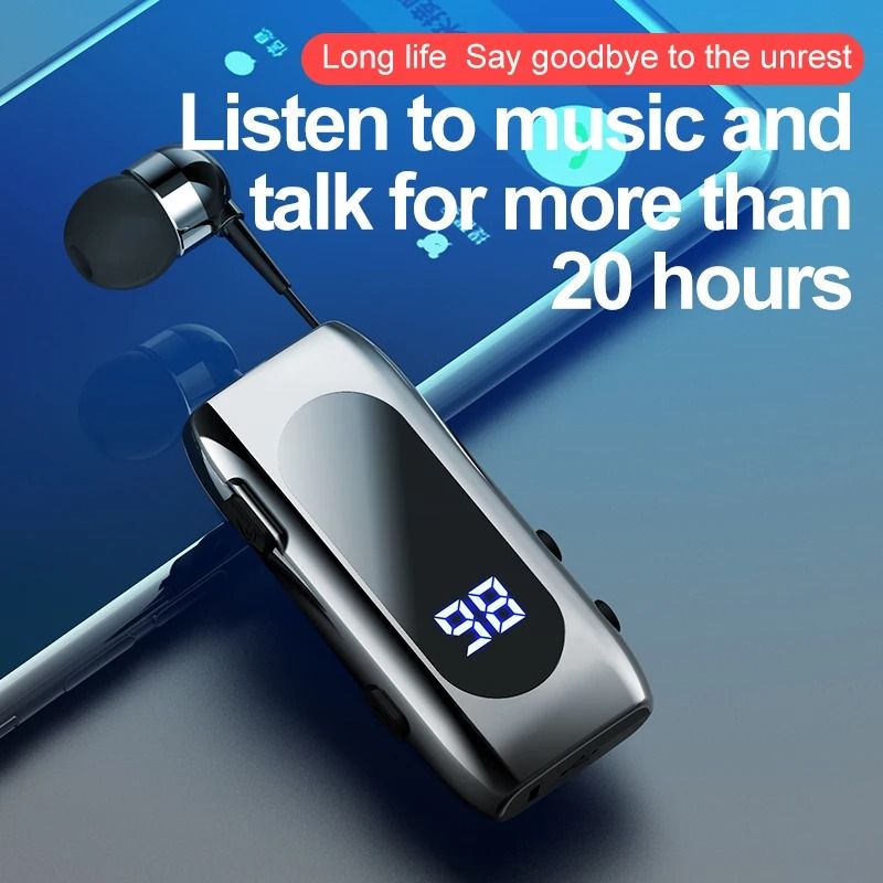 Wireless Business Earphones With LED Display And Noise Cancellation 1