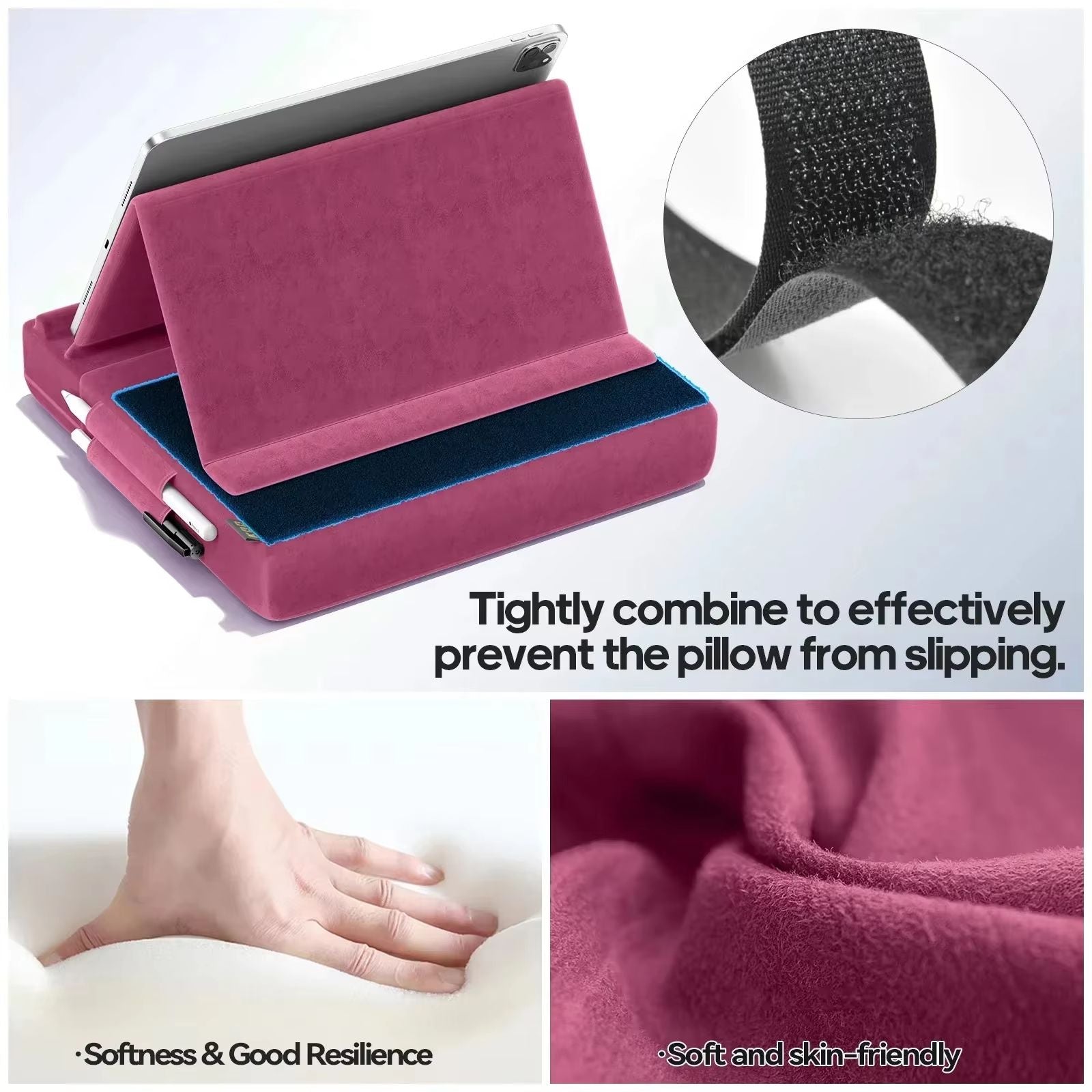 ComfyView Upgraded Tablet Pillow Stand  MultiAngle IPad Holder With Stylus Dock For Lap Bed  Desk 2